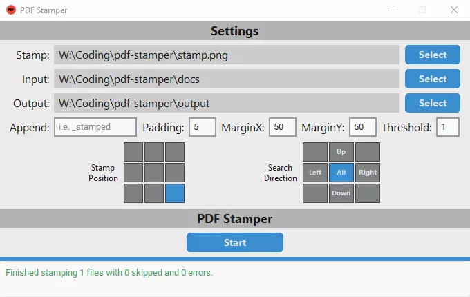 PDF Stamper Run